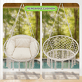 thumbnail image 5 of Magshion Hammock Chair Macrame Swing Chair with Cushion, 350lbs Weight Capacity, Hanging Chair Cotton Rope Hammock Chair Swing for Indoor and Outdoor Use, White, 5 of 8