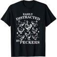 thumbnail image 1 of Camiseta divertida de pollo fácilmente distraída por Peckers Joke, 1 of 2
