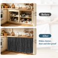 thumbnail image 3 of Vintage Black Cabinet Dishwasher Hidden Curtains, Privacy Closet Door Curtain, Contemporary Simple Solid Color Linen Texture Adhesive Dust Proof Under Sink Skirt for Bathroom Kitchen 35"x35", 3 of 8