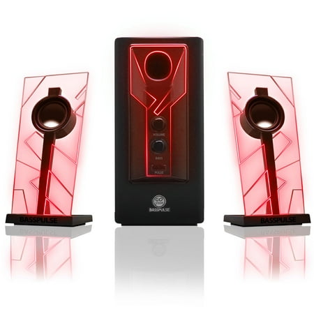 UPC: 0637836581849 | GOgroove BassPULSE Red LED Computer Speaker System with Powered Subwoofer for Desktops   Laptops   Tablets   MP3 Players   Home Theaters & More