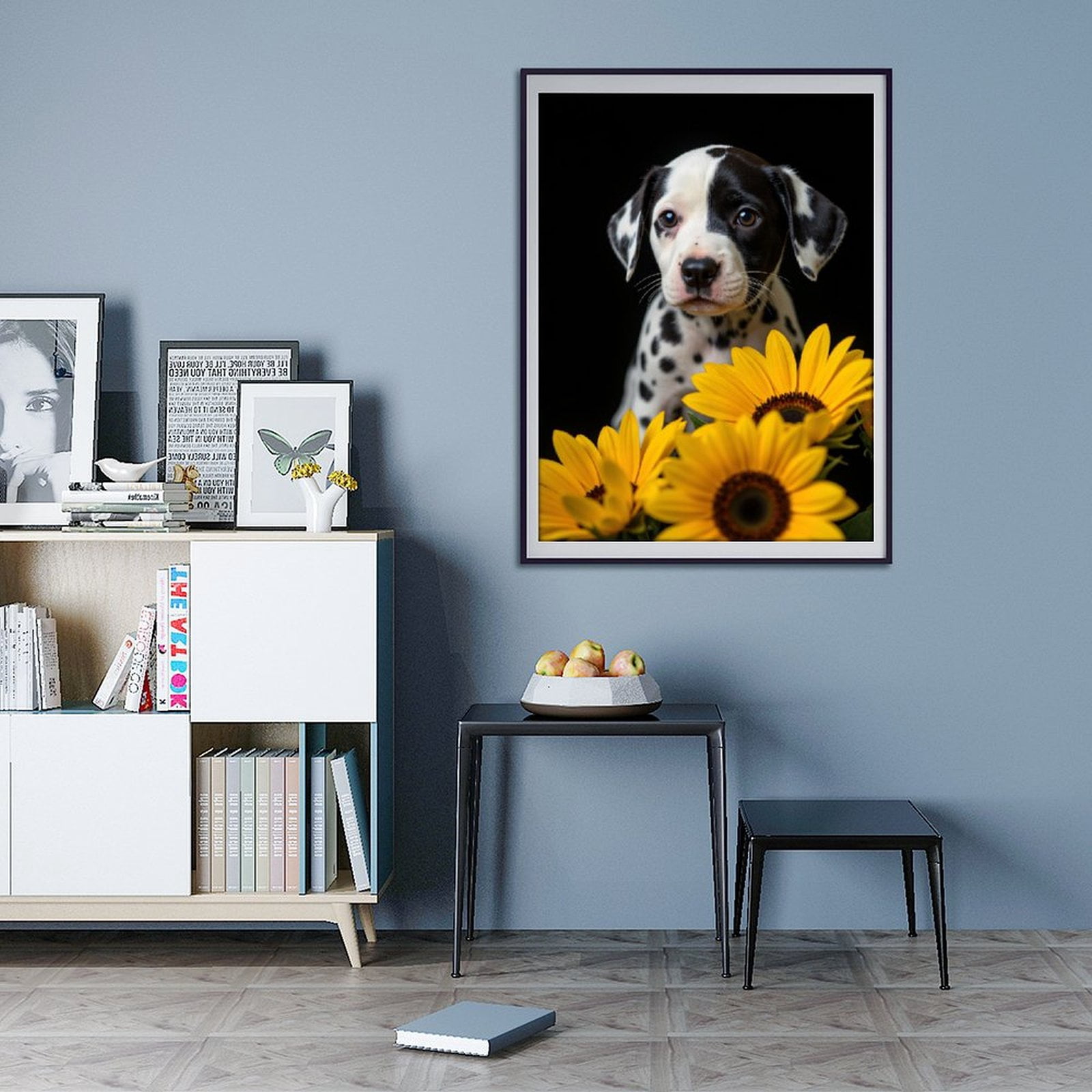 Diamond Art Kits for Adults - 5d Dalmatian Puppy Sunflowers Bliss Diamond Painting for Adults, Diamond Art for Adults Beginners, Diamond Painting Kits for Adults for Home Wall Decor