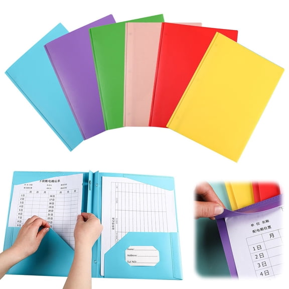 LAIOWEI Under $5! Durable Plastic File Folder with 2 Pockets and 3 Prongs, Letter Size Document Organizer for Office and Study Use Light Pink 1Pcs