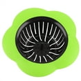 thumbnail image 1 of Colador de fregadero de plástico con forma de flor, tapón de drenaje, accesorios de cocina y baño (verde), 1 of 10