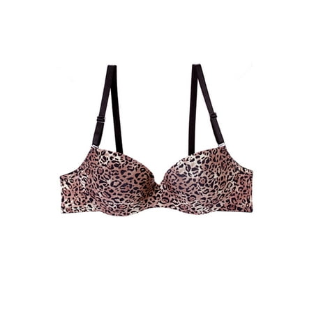 - Womens Leopard T-Bra Removable Strap Very Comfotable Fashion Sexy Bra 168504-32B-Leopard