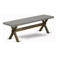 thumbnail image 1 of Pemberly Row X-Style 15x60" Wood Dining Bench in Jacobean/Cement Gray, 1 of 5