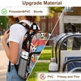 thumbnail image 7 of SEANATIVE Kids Clear Backpack PVC Transparent Backpacks See Through School Bookbag Lightweight Travel Clear Bag School Supplies for Boys Girls, Soccer Flame Pattern Black, 7 of 7