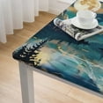 thumbnail image 5 of WYYP Mountain Lake Boat Square Tablecloth Waterproof 100% Polyester Fiber 52*52, 5 of 8