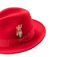thumbnail image 2 of Montique Red Lightfelt 2 ВЅ Inch Wide Brim Wool Felt Pinch Hat H-60, 2 of 2