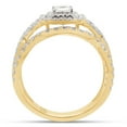 thumbnail image 4 of AFFY 1CT Princess & Round Moissanite Diamond Infinity Double Halo Bridal Ring Set 14K Yellow Gold-4.5, 4 of 7