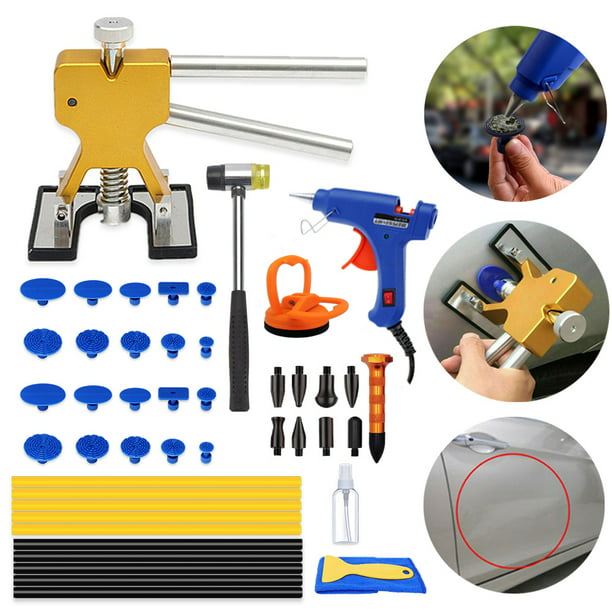 Paintless Dent Removal Kit 46pcs Repair Tools Remover Puller Set Lifter Hot Glue For Car Hail Damage Door Ding Fix Com - Diy Paintless Dent Removal Tools Kit