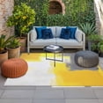 thumbnail image 2 of Yellow Grey Outdoor Rug for Patio/Deck/Porch, Non-Slip Large Area Rug 4 x 6 Ft, Abstract Oil Painted Modern Geometric Indoor Outdoor Rugs Washable Area Rugs, Reversible Camping Rug Carpet Runner, 2 of 8