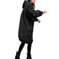 thumbnail image 1 of Plus Size Zip Up Hooded Jacket with Drawstring Pockets Cozy Warm Outerwear Pullover for Women, 1 of 7