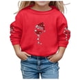 thumbnail image 1 of Chandail à Capuchon et Chandails en Molleton pour Filles - Automne Hiver Imprimé de Noël Col Rond Manches Longues Chandail en Molleton Décontracté pour Filles, 1 of 4