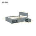 thumbnail image 4 of Full Size Platform Bed Frame with Drawer & Shelves - Gray, 76.77"L x 56.69"W, MDF Wood, Storage Bed for Bedroom, No Box Spring Needed, Easy Assembly, 4 of 25
