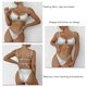 thumbnail image 5 of Mujer Bikini Traje De Baño Correas Sin Espalda Pecho Ahueca Hacia Fuera Tela Intermitente Traje De Baño De Dos Piezas Blanco L, 5 of 6