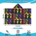 thumbnail image 2 of Colorful PopArt Dinosaurs Pattern Hooded Bath Towel，50"x30" for Ages 3 To 12 Kids, Quick Dry Lightweight Soft Microfiber Hood Beach Towel Cover Up for Kids, 2 of 7