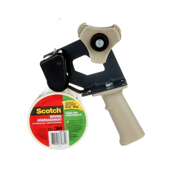 Scotch® Tough Grip Moving Packaging Tape with Dispenser 3500-PD-ESF, 1.88 in x 54.6 yd (48 mm x 50 m)