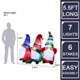thumbnail image 6 of LuxenHome 6Ft L Gnome Elf Trio Outdoor Holiday Inflatable with LED lights, 6 of 6