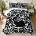 thumbnail image 2 of Erosebridal Bunny Bed Spread Queen for Girls, Black Damask Queen Coverlet Set, 3pcs 1 Quilt and 2 Pillowcases, 2 of 7