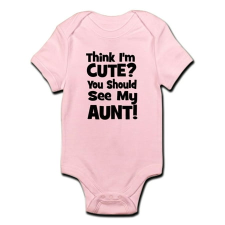 

Think I m Cute Aunt - Black Infant Bodysuit - Baby Light Bodysuit
