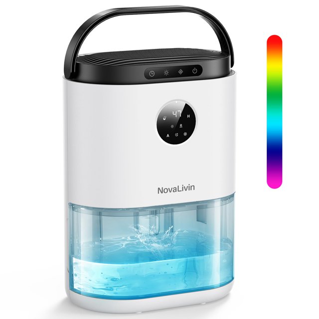Depósito de agua deshumidificador NovaLivin de 2 litros para hogar, baño, dormitorio