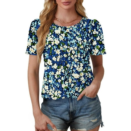 Patlollav Womens Spring Summer Tops Short Sleeve Crew Neck Shirts Short Sleeve Casual Tshirts