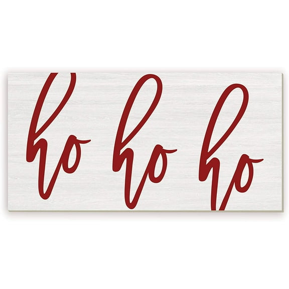 Ho Ho Ho Santa Christmas Sign Rustic Wood Wall Sign 9x18 (Unframed)
