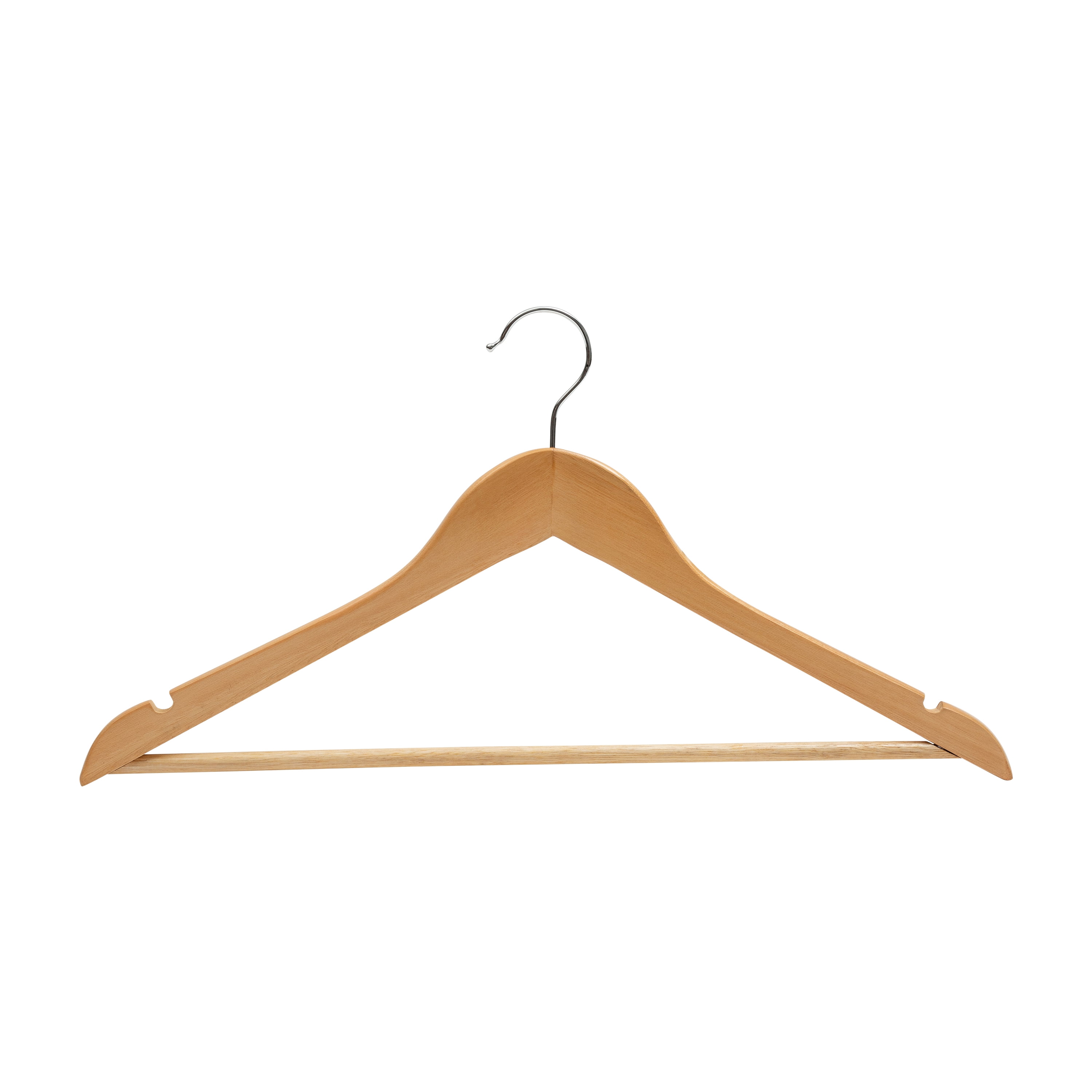 Details about   Whitmor GRADE A Natural Solid Wood Suit Hangers Chrome 360° Swivel Hook 16 Ct 