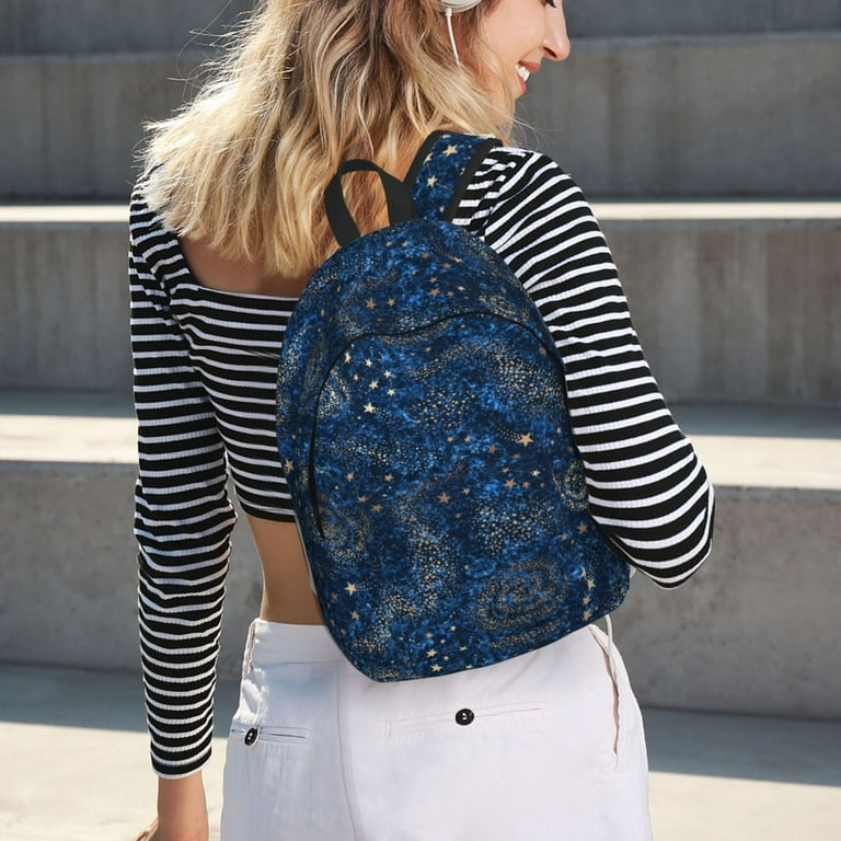 Travel Laptop Backpack golden star blue starry sky Backpack For School Boys and Girls Carry On Backpack for Women Men College Weekender Backpack Kids Book bag Daily Rucksack Walmart
