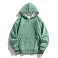 thumbnail image 4 of Gibobby Sudadera con cierre hombre Sudadera de forro polar con capucha para hombre(Verde,G), 4 of 5