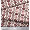 thumbnail image 2 of Soimoi Red Poly Georgette Fabric Floral Damask Print Fabric by the Yard 42 Inch Wide, 2 of 3