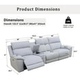 thumbnail image 2 of PonLiving Electric Recliner Sofa with USB Charging 3 Seater Lambswool Fabric Grey White, 2 of 6