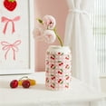 thumbnail image 3 of Mainstays Pink Gingham Cherry Soda Can Ceramic Vase, 2.76" L x 4.5" H, 3 of 6