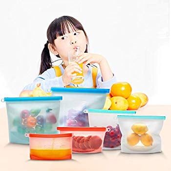 Reusable Silicone Food Storage Bags Versatile Airtight Seal Preservation Container for Fruit Vegetable Liquid Snack Meat | Leakproof Freezer Dishwasher Safe | BEST for Preserving and (Best Way To Preserve Meat)