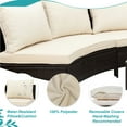 thumbnail image 3 of Olurrisa 5 Pieces All-Weather Brown PE Rattan Wicker Sofa Set Outdoor Patio Sectional Furniture Set Half-Moon Sofa Set with Tempered Glass Table, Beige, 3 of 8