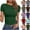 Army Green, variant on GERsome Short Sleeve T Shirts for Women Crewneck Slim Fit Basic Tees Womens Summer Solid Color Basic Tops S-2XL