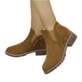 thumbnail image 2 of Willtoo Women's Fashion Pump Ankle Boots Closed Toe Low Heel Booties Shoe Brown, 2 of 5