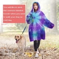 thumbnail image 4 of Purple Blue Tie Dye Spiral Pattern Wearable Oversized Blanket,Wearable Blanket Hoodie for Adults,Cozy Hooded Blankets with Super Pockets,Super Warm Fuzzy Pullover for Women & Men, 4 of 6