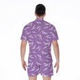 thumbnail image 2 of Purple And White Lavender Pattern Short Sleeve Men'S Rompers Casual Summer Jumpsuits Outfit, 2 of 4