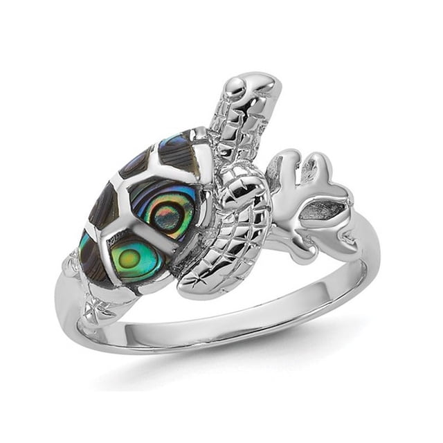 Abalone Sea Turtle Ring in Sterling Silver