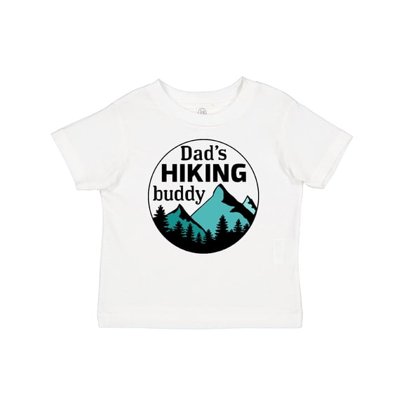 Inktastic Dad's Hiking Buddy with Mountains and Trees Boys or Girls Baby T-Shirt