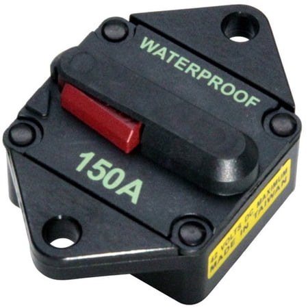 SeaSense Panel Mount Waterproof High Amp Circuit Breaker with Manual Reset  150A