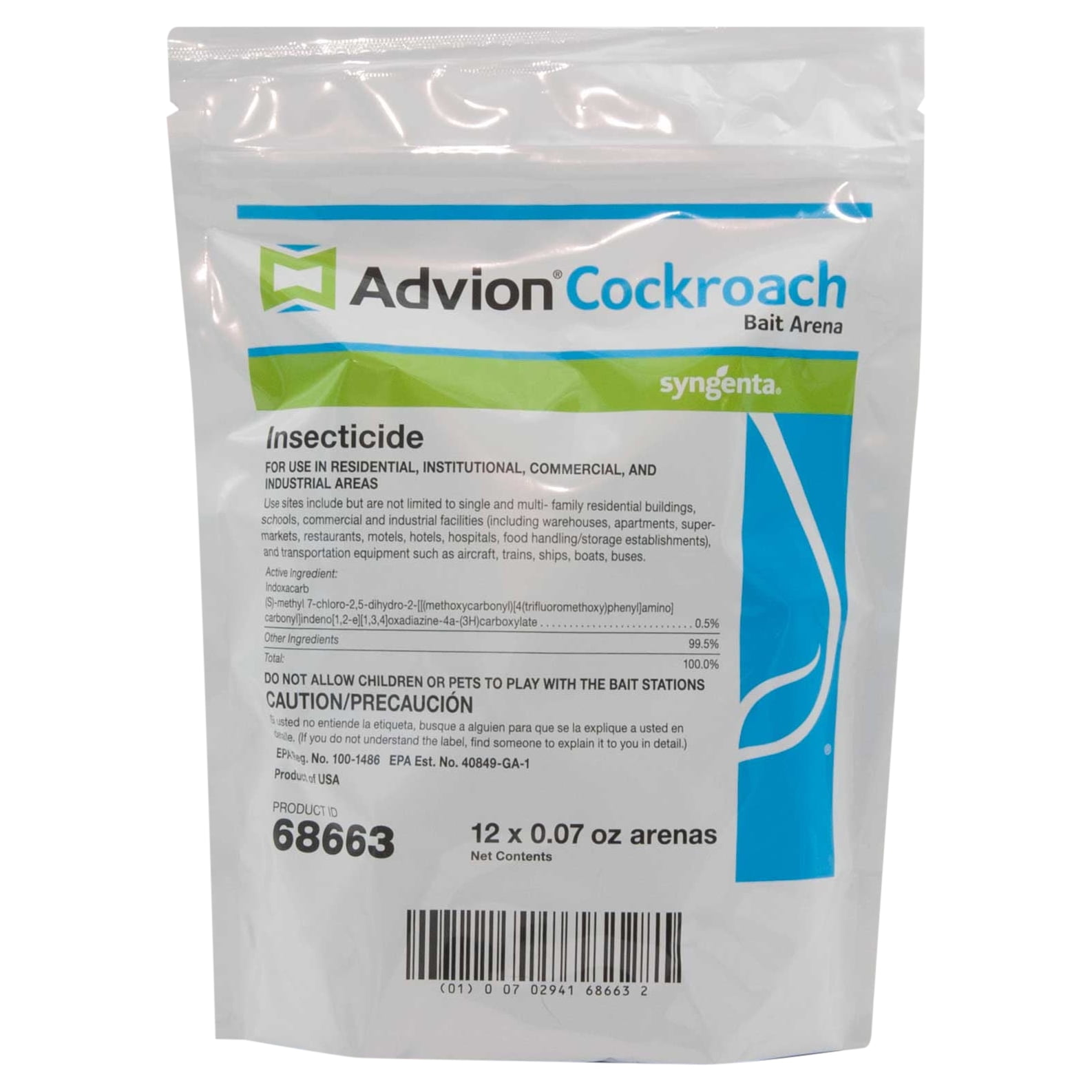 Syngenta Advion Cockroach Bait Arenas Kills Roaches, 1 Bag, 12 Bait Stations
