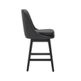 thumbnail image 4 of MINCETA Counter Stools,26" 360 Free Swivel Bar Stools,Modern Counter Height Bar Stools with Upholstered,Wooden Barstool for Kitchen Island and Counter Height,Set of 2,PU Leather in Dark Gray, 4 of 5