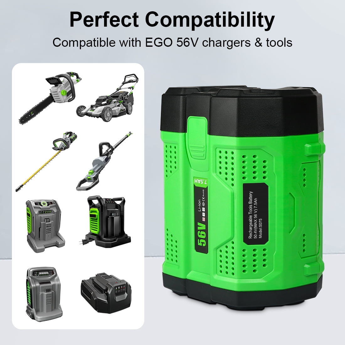 2 Pack 56V 7.5Ah Lithium-Ion Battery Replace for EGO BA2800 BA4200 BA1400 Compatible with ALL EGO 56V Power Tools