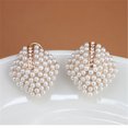 thumbnail image 3 of Pendientes de perlas pequeñas de estilo popular, pendientes de diamantes con incrustaciones redondas de diamantes, de moda, de alta gama, simples, 3 of 5
