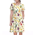 thumbnail image 1 of Disketp Vegetable para Vestido de Manga Corta para Mujeres, Vestidos de Verano para Mujeres, Casual y Holgado para la Playa, 1 of 6