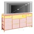 thumbnail image 3 of Roromall 63.3" Dresser for Bedroom, 10 Drawer Dresser TV Stand for 65 70 75 inch TV, Fabric Chest of Drawers with LED Lights & Power Outlets, Entertainment Center for Closet, Living Room, Entryway, 3 of 6