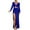 Blue, variant on jsaierl Sequin Dress for Women Long Sleeve V-Neck Maxi Dresses Sexy Bodycon Side Split Formal Prom Dress Evening Party Club Date Night Sparkly Dress