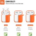 thumbnail image 4 of Coffea Protective Silicone Case with Keychain for AirPods 1 & 2 (Front LED Not Visible) (Vibrant Orange), 4 of 7